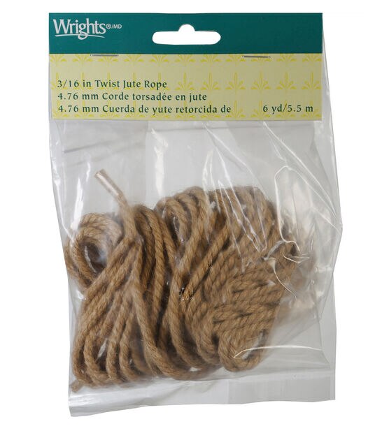 Wrights 3/16 Twist Jute Rope 6 Yds Natural