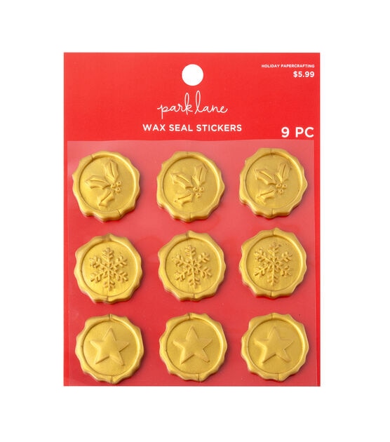 9ct Christmas Gold Wax Seal Stickers by Park Lane