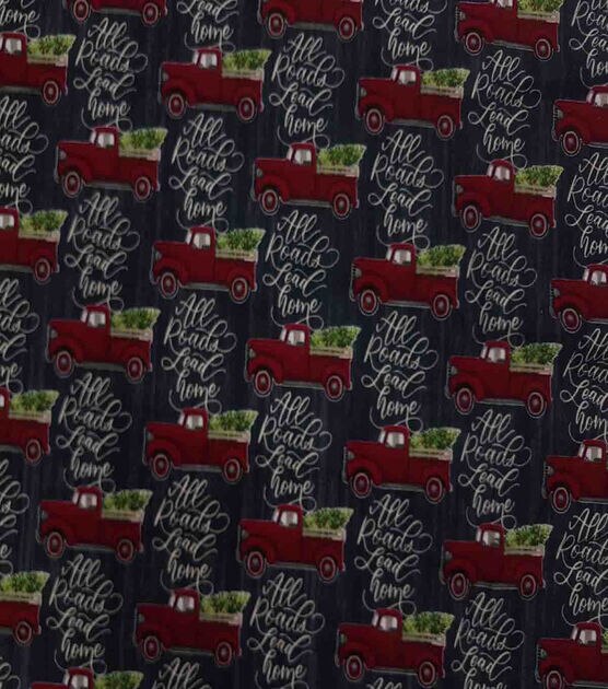 All Roads Lead Home & Truck Super Snuggle Christmas Flannel Fabric, , hi-res, image 2