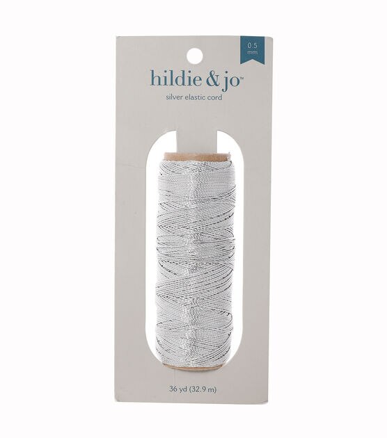 36yds Silver Elastic Cord by hildie & jo