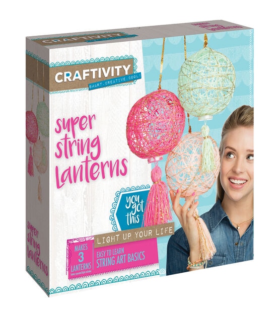 Creativity For Kids 6" x 6" Super String Lanterns Kit 3pc