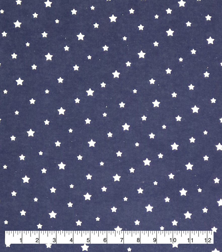 Stars 108" Wide Flannel Fabric, Blue, swatch, image 2