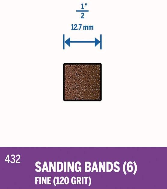 Dremel 1/2'' 120 Grit Sanding Bands 6pcs, , hi-res, image 2