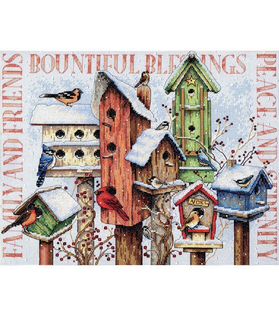 Dimensions 14" x 11" Winter Housing Counted Cross Stitch Kit