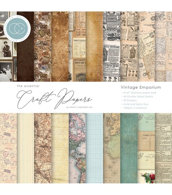 Aged Paper Patterned Scrapbooking Paper Pack Handmade Craft Background Pad  Single-side Printed
