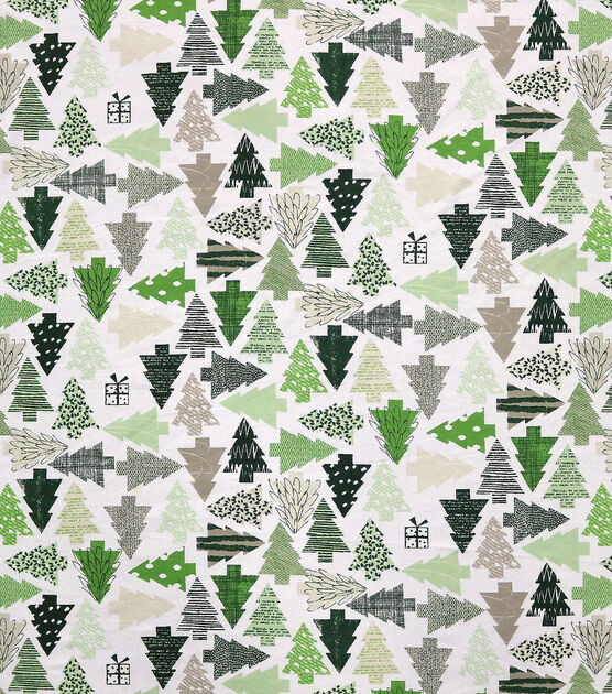 Cutout Trees Super Snuggle Christmas Flannel Fabric, , hi-res, image 2