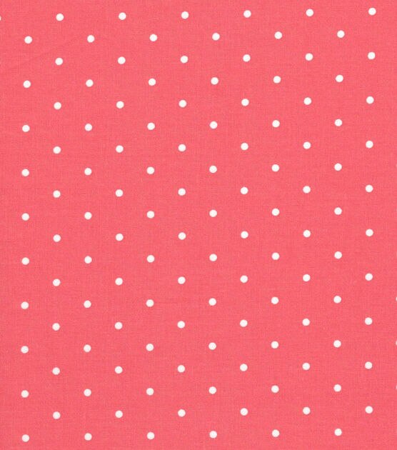 Sugar Aspirin Dots on Coral Quilt Cotton Fabric by Quilter's Showcase