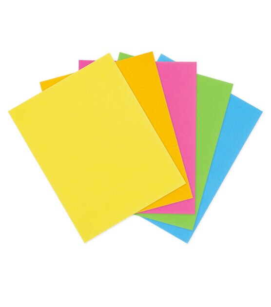 50 Sheets Neon Copy Paper 8.5 x 11 Assorted Colored Cardstock Printer Paper