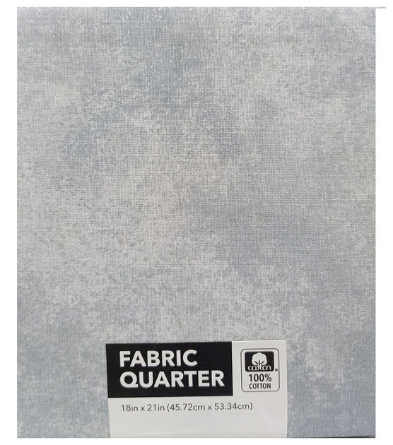 18" x 21" Light Blue Metallic Cotton Fabric Quarter by Keepsake Calico