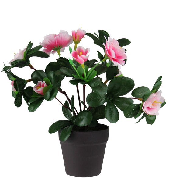 Northlight 8" Pink Blooming Potted Artificial Rose Plant