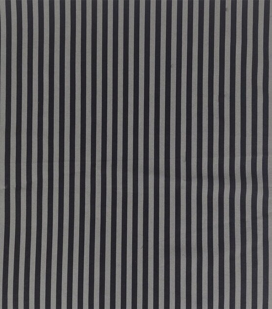 Black & Gray Stripes Halloween Cotton Fabric