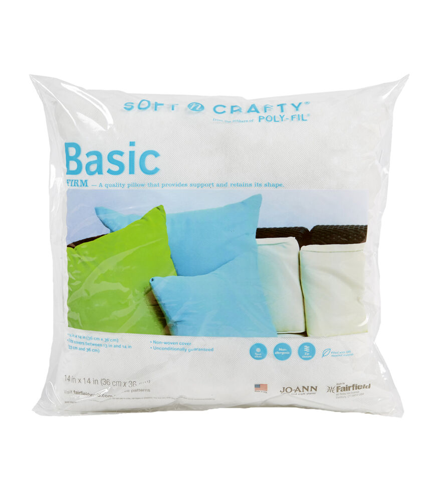 Poly-Fil Soft N Crafty Basic 14 x 14 Pillow - 14 x 14 Single Pillow - Pillow Inserts - Sewing Supplies