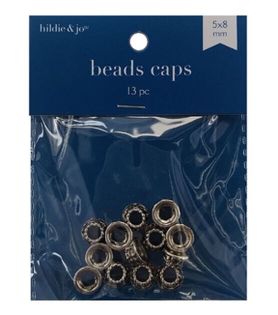 5mm x 8mm Silver End Cap Beads 13pc by hildie & jo
