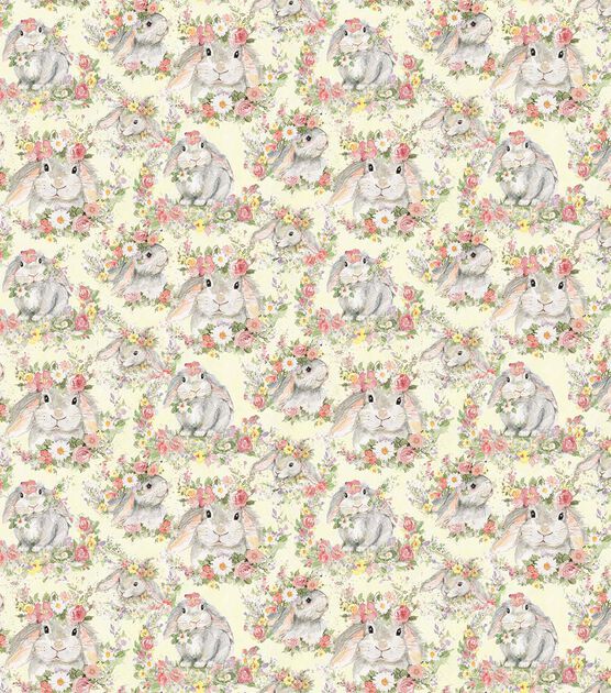 Susan Winget Hello Spring Bunny Easter Cotton Fabric, , hi-res, image 2
