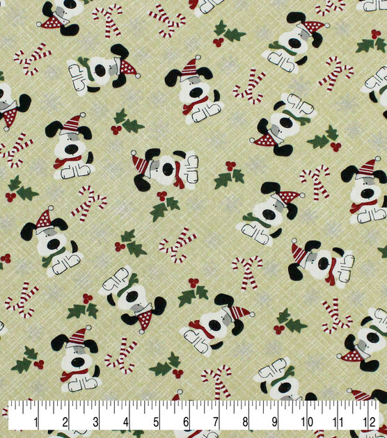 Snowflakes & Deer Christmas Glitter Cotton Fabric, , hi-res, image 7