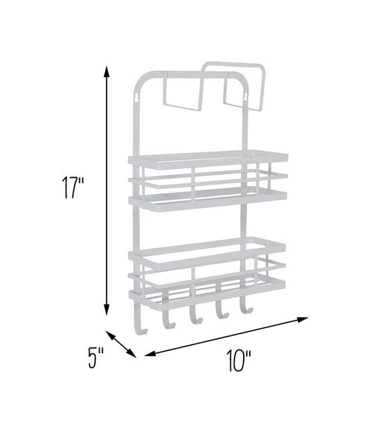 Honey Can Do 10" x 17" Over the Door 3 Tier Kitchen Organizer With Hooks, , hi-res, image 9