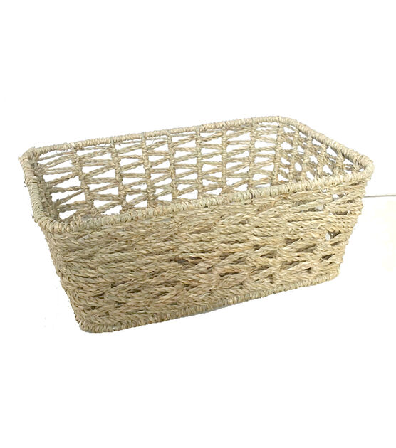 Organizing Essentials 12" x 8" Open Rectangle Seagrass Weave Basket