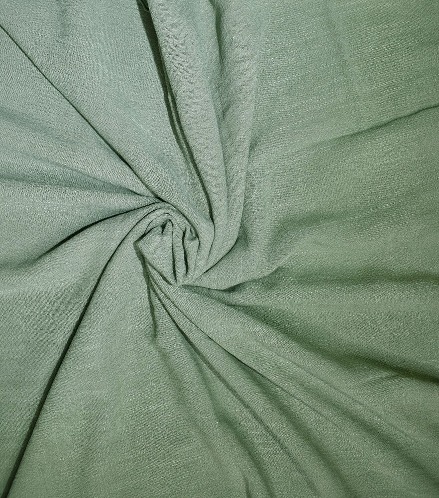 Slub Linen Rayon Blend Fabric, Deep Lichen, swatch