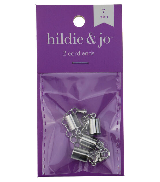7mm Silver Cord Ends 2pk by hildie & jo