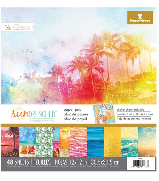 Paper House Sun Drenched Pack of 48 12''x12'' Paper Pad