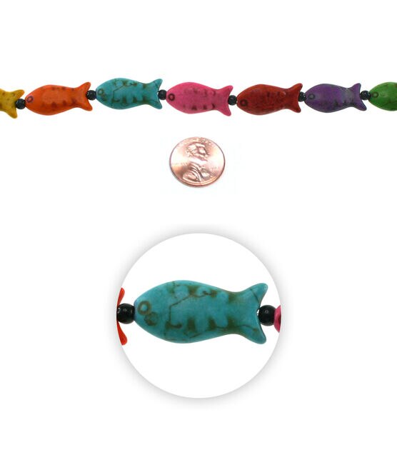 7" Multicolor Fish Bead Strand by hildie & jo