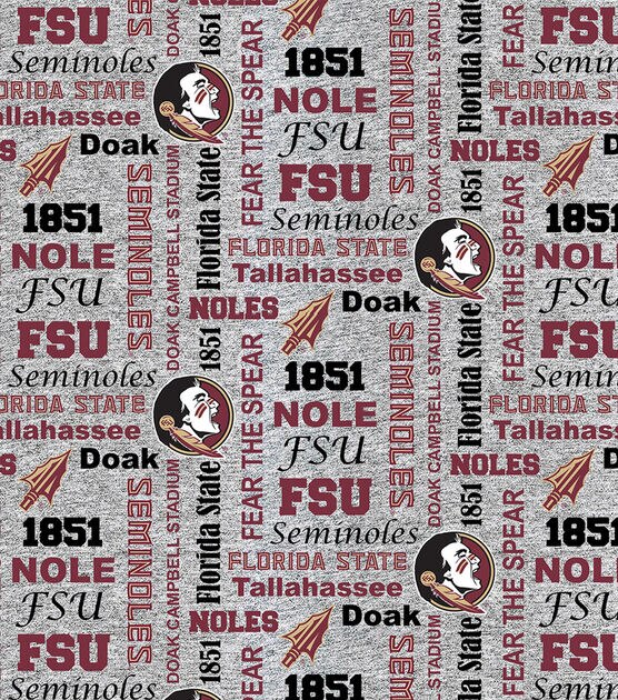 Florida State University Seminoles Fleece Fabric Heather Verbiage, , hi-res, image 2