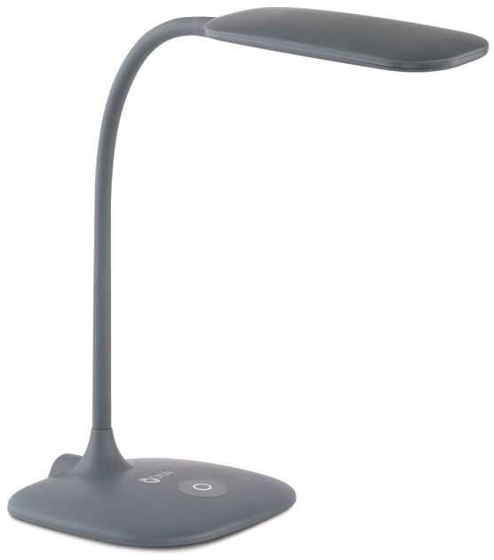 OttLite 18" Grey Adjustable Soft Touch LED Desk Lamp, , hi-res, image 2