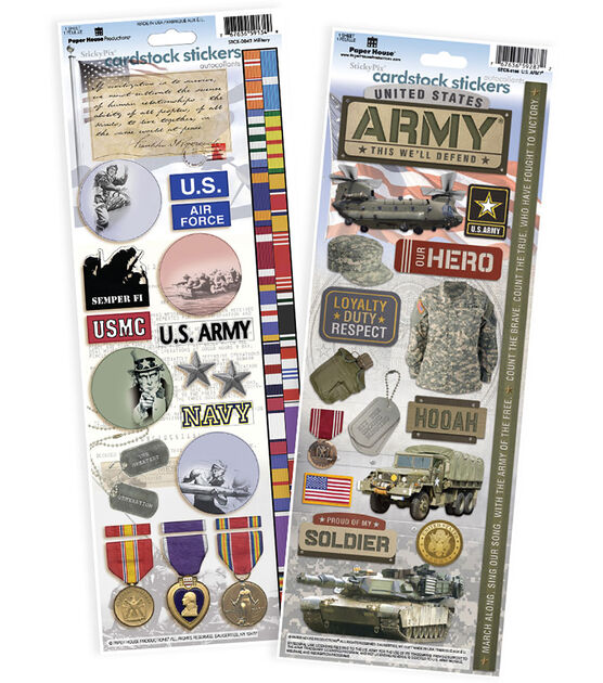 Paper House US Army Cardstock Sticker 2pk