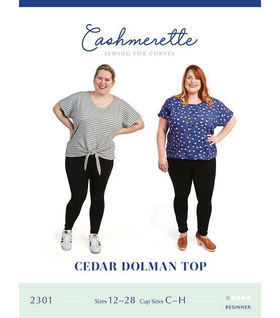 Cashmerette 2301 Size 12 to 28 Women's Cedar Dolman Top Sewing Pattern