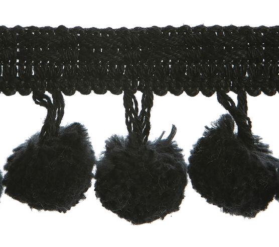 Simplicity Jumbo Cotton Pom Pom Trim 2'' Black