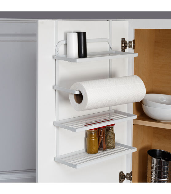 Honey Can Do 12" x 22" Steel Hanging Spice Rack With Paper Towel Holder, , hi-res, image 2