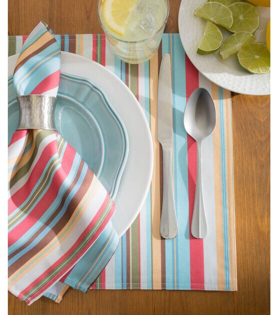 Design Imports Summer Stripe Outdoor Placemats, , hi-res, image 3