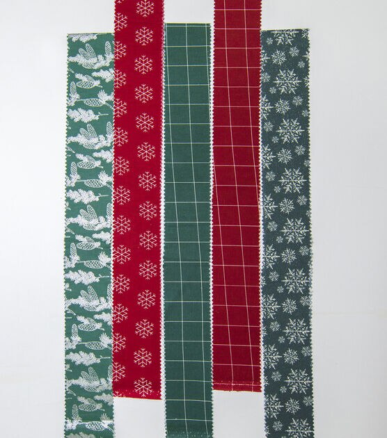 2.5" x 42" Grid Christmas Cotton Fabric Roll 20ct by Place & Time, , hi-res, image 2