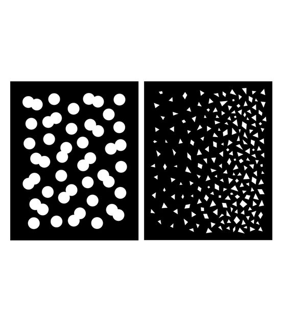 Hero Arts 5.5''x6'' Plastic Stencil Pair Confetti & Dots