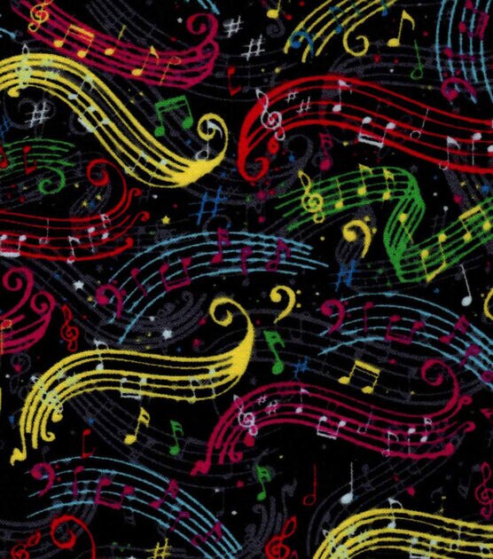 Colorful Music Super Snuggle Flannel Fabric