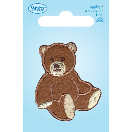 Wrights Teddy Fluffy Iron On Patch