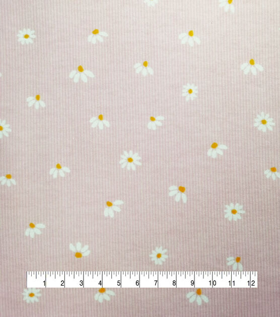 Daisies on Striped Nursery Flannel Fabric by Lil' POP!, , hi-res, image 4