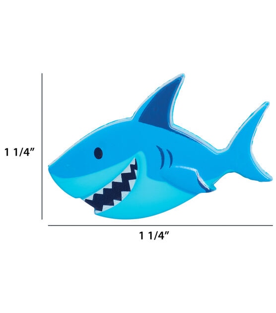 Flair Originals 1 1/4" Blue Shark Shank Buttons 5pc, , hi-res, image 4