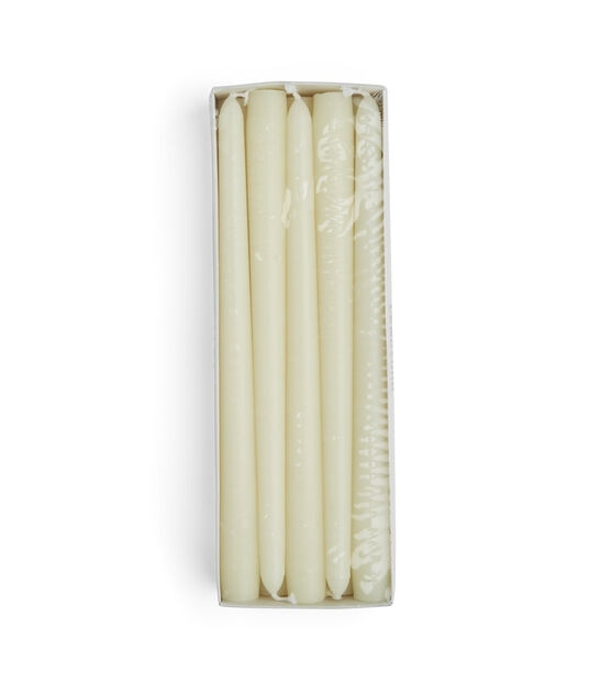 10" Unscented Ivory Taper Candles 10pk by Hudson 43, , hi-res, image 1