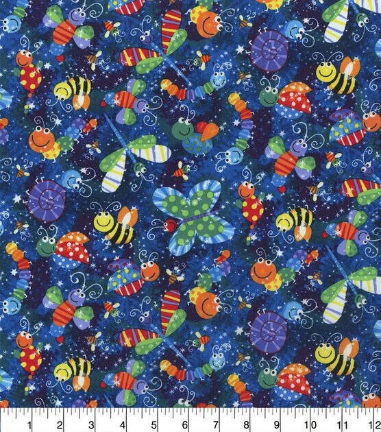 Hi Fashion Patterned Insects Novelty Cotton Fabric, , hi-res, image 2