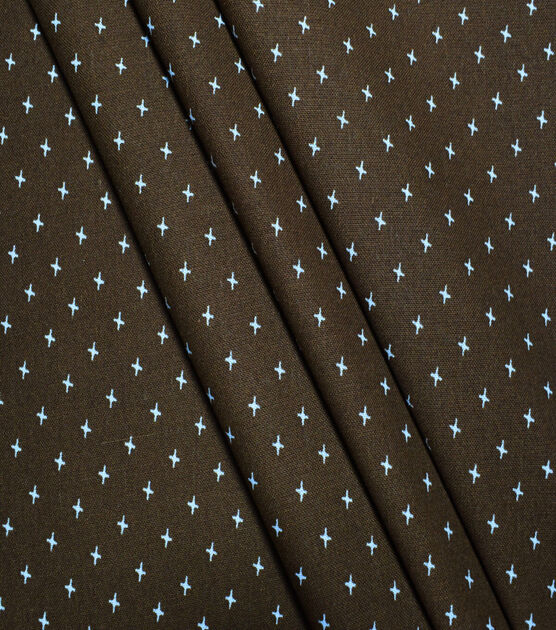 Brown Geometric Cotton Fabric, , hi-res, image 3
