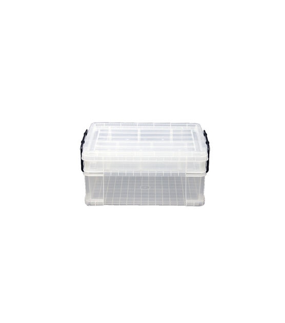 17" x 12" Stackable Durable Plastic Storage Bin With Lid by Top Notch, , hi-res, image 3