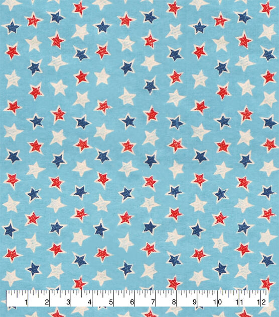 Americana Sketch Stars Super Snuggle Flannel Fabric, , hi-res, image 2