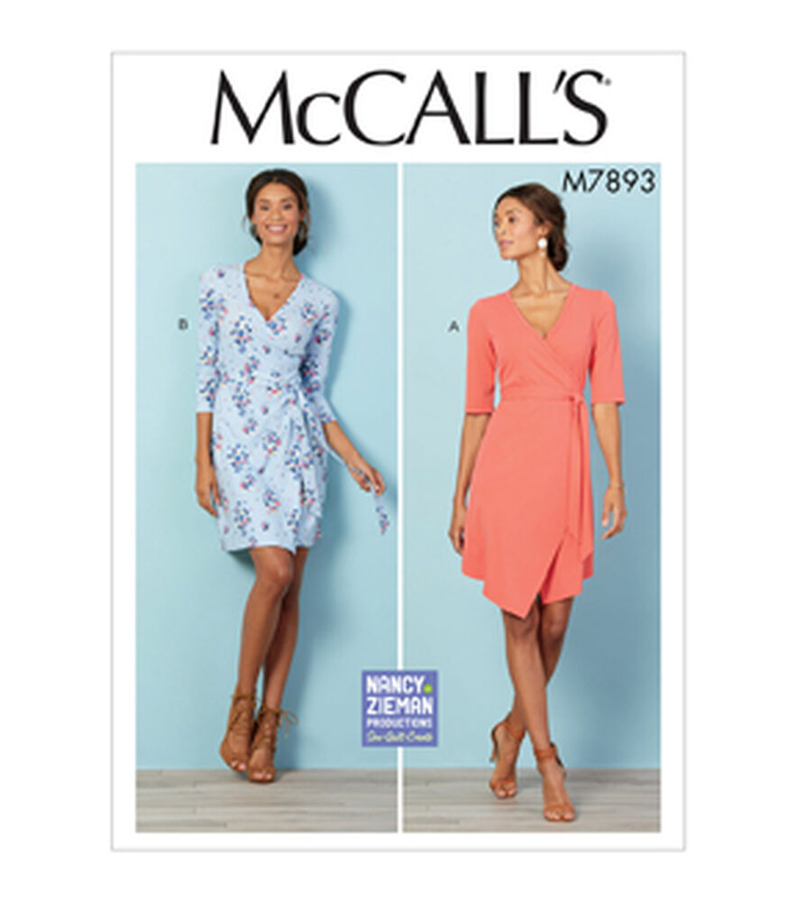 McCall's M7893 Size 8 to 24W Misses & Women's Dress Sewing Pattern, Rr (18w-20w-22w-24w), swatch