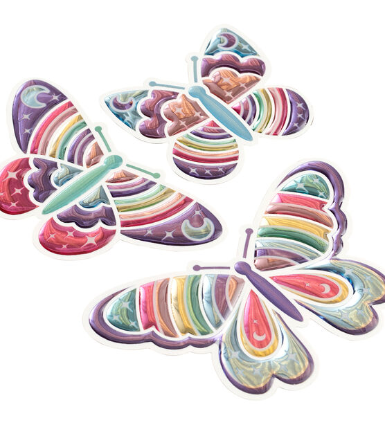 American Crafts Epoxy Stickers Butterfly Rainbow, , hi-res, image 2