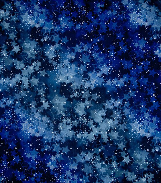 Starry Night on Blue Quilt Cotton Fabric by Keepsake Calico, , hi-res, image 2