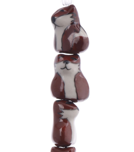 7" Ceramic Fox Bead Strand by hildie & jo, , hi-res, image 2