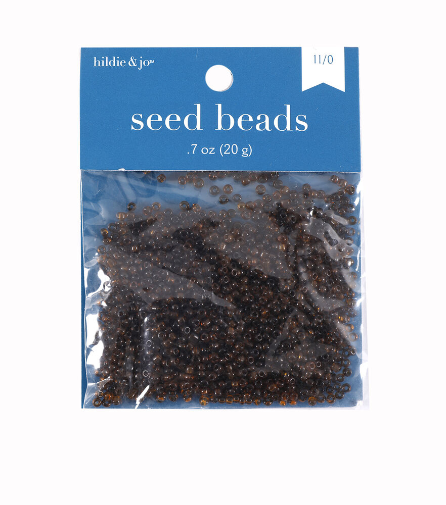 0.7oz Dyed Seed Beads by hildie & jo, Brown, swatch
