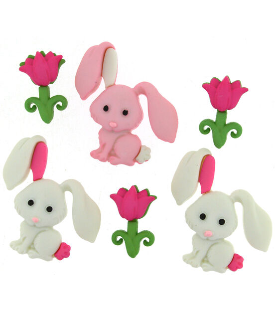 Dress It Up 6ct Animal Bunny Love Shank Buttons