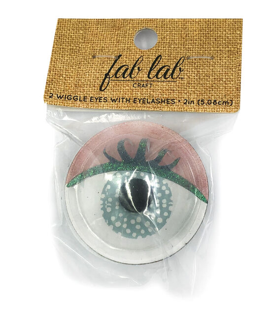 Fab Lab 2" Wiggle Eyes With Eyelashes 2pk